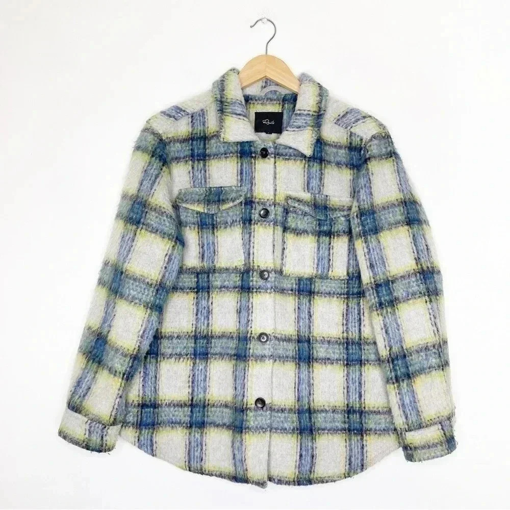 Rails Revolve Button Up Turner Plaid Jacket Shacket Size Large